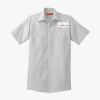 Short Sleeve Striped Industrial Work Shirt Thumbnail
