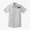 Short Sleeve Striped Industrial Work Shirt Thumbnail